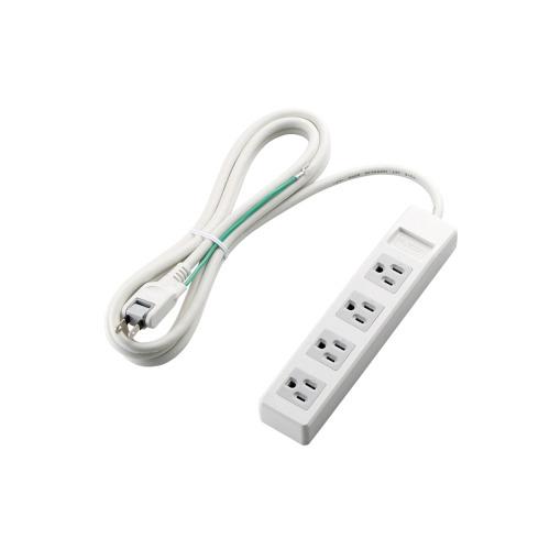エレコム T-T1A-3425WH 3ピンプラグ対応タップ 2.5m