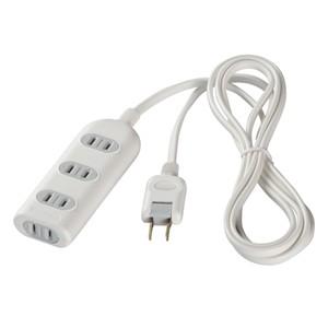 バッファロー BSTAPST2420WH 2ピン式電源タップ 4個口タイプ 2m ホワイト