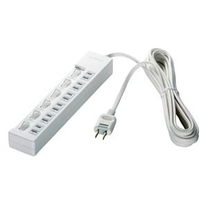 バッファロー BSTAPSW2620WH 2ピン式電源タップ 6個口タイプ 雷サージ防止／個別スイッ...