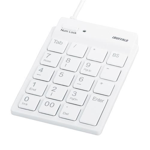 バッファロー BSTKH08WH Windows 10 ／ 8.1 ／ 8 ／ 7対応 スリムテンキ...