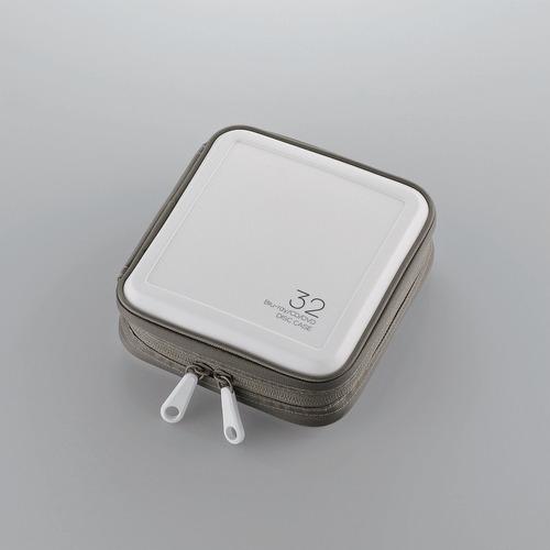 エレコム CCD-HB32WH CD/DVD/Blu-rayケース セミハード ファスナー付き 32...