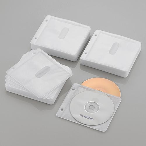 エレコム CCD-NBWB240WH CD/DVD/Blu-ray対応不織布ケース 両面収納2穴付 ...