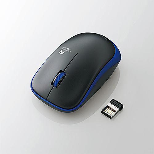 【推奨品】マウス エレコム 無線 M-IR07DRBU 無線IRマウス 3ボタン ブルー ワイヤレス