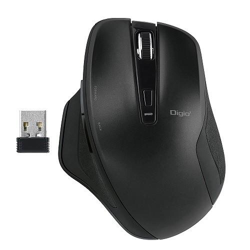 ナカバヤシ MUS-RKF155BK 無線静音5ボタンBlueLEDマウス   ブラック