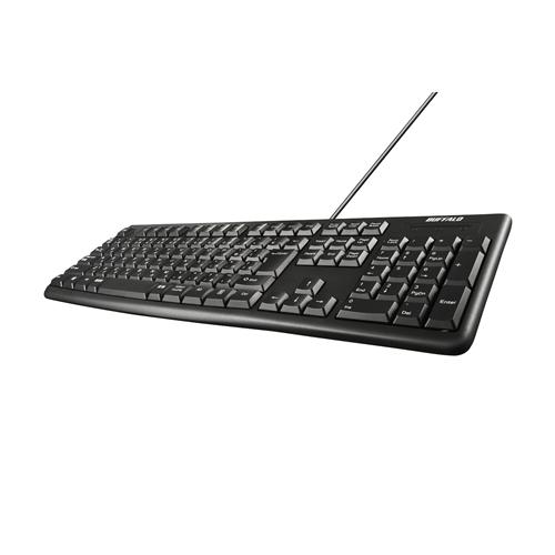 バッファロー BSKBU100LBK USB接続 有線スタンダードキーボード ロングケーブル ブラッ...