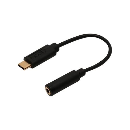 ミヨシ SADCE04BK USB Type-C-イヤホン変換アダプタ DAC内蔵 黒