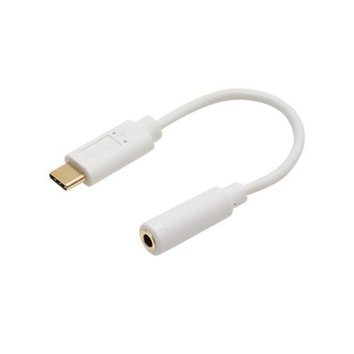 ミヨシ SADCE04WH USB Type-C-イヤホン変換アダプタ DAC内蔵 白