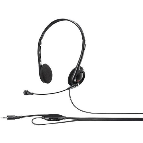 ヘッドセット バッファロー BSHSHCS100BK 両耳ヘッドバンド式ステレオヘッドセット 4極ミ...