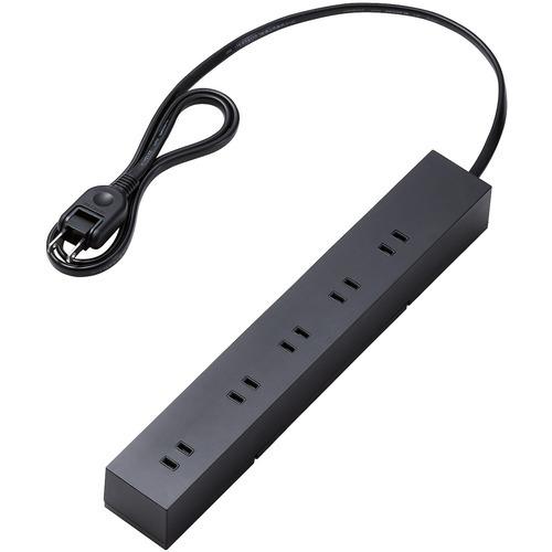 エレコム T-KF04-21010BK 回転機能タップ 雷サージ付 ホコリシャッター付 固定&amp;吊下可...