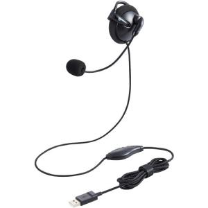 エレコム HS-EH01UBK 有線ヘッドセット 耳掛け型 USB 左耳 ブラック｜yamada-denki