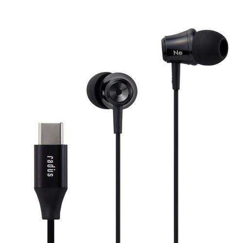 ラディウス HP-NEL11CK Type-Cイヤホン カナル型  ブラック