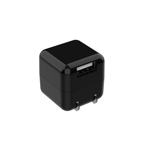京ハヤ JK1100BK 極小キューブ型AC充電器 5V／1A USB-A×1 90度折りたたみ式プ...