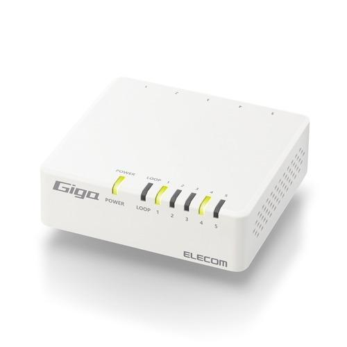 エレコム EHC-G05PA4-JW スイッチングハブ 5ポート Giga対応 1000/100/1...