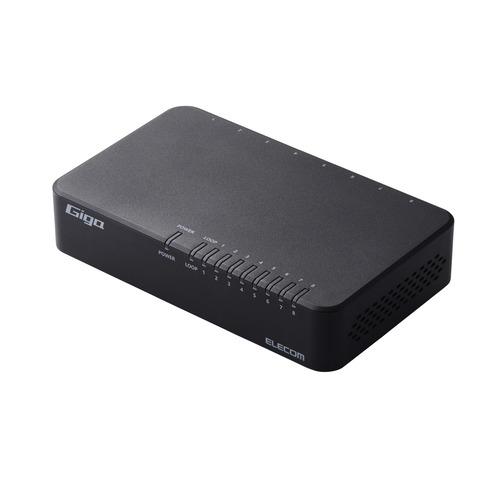 エレコム EHC-G08PA4-JB スイッチングハブ 8ポート Giga対応 1000/100/1...