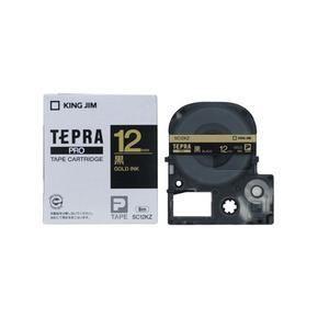 カラーラベルテープ 「テプラPRO」(黒テープ／金文字／12 MM幅) SC12KZ