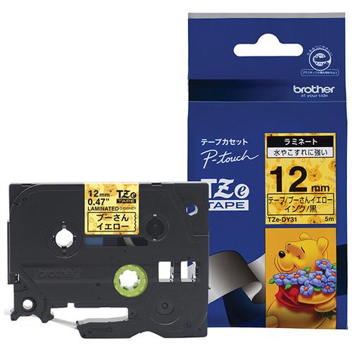 ブラザー TZe-DY31  ラベルライターピータッチ用 ラミネートテープ キャラクタータイプ プー...