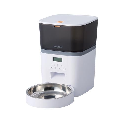 エレコム PET-AF01WH ペット用自動給餌器 1匹用、ホワイト