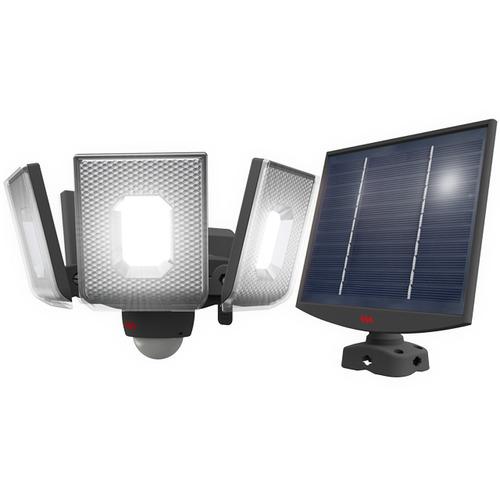 ムサシ S400L 7.5W×4灯スライド型LEDソーラーセンサーライト  グレー