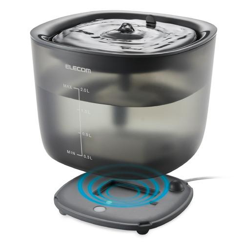 エレコム PET-WD02BK ペット用ワイヤレスポンプ式自動給水器 サイレントアクア 猫 犬 2L...