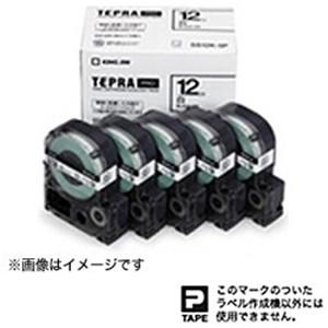 キングジム SS12K5P テプラ 白ラベルテープ （白テープ／黒文字／12mm幅・5個パック）｜yamada-denki