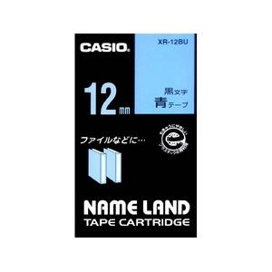 カシオ(CASIO) XR-12BU  青地テープ／黒文字 ネームランド用スタンダードタイプ