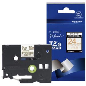 ブラザー TZE-PR254 ラベルライター ピータッチ(P-Touch)用 ラミネートテープ プレミアムホワイト 金文字 24mm｜ヤマダデンキ Yahoo!店