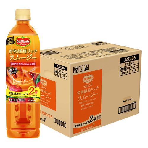 デルモンテ 食物繊維リッチ スムージー 800ml 15本【セット販売】 