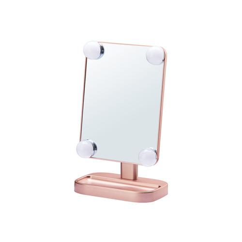 コイズミ KBE-3173／P ハリウッドミラー ３色調色ライト搭載 小物置きトレー付 ピンク