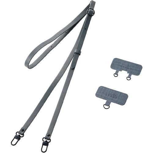 エレコム P-STSDH2PLDG ショルダーストラップ／レザータイプ ダークグレー PSTSDH2...