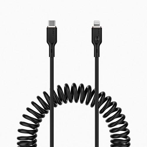 AUKEY CB-CL19-BK 急速充電対応ケーブル Coiled Series [Type-C ...