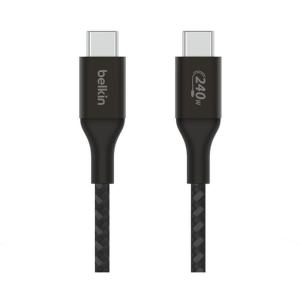 ベルキン BoostCharge 240W USB-C to USB-C 編組ケーブル 2m ブラック CAB015BT2MBK｜yamada-denki