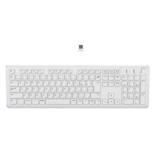 ナカバヤシ FKB-R249W 無線静音フルキーボード メンブレン 日本語109キー Windows...