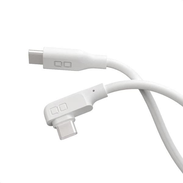 CIO L字型シリコンケーブルN2 CtoC 240W 0.5mホワイト CIO-SLL30000N...