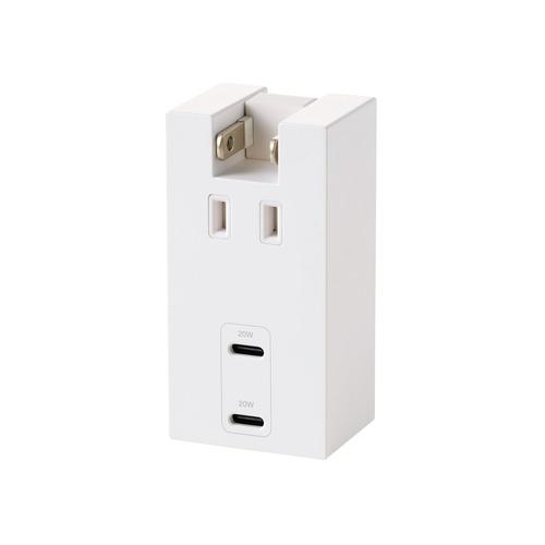 エレコム T-U06-1C2WH 電源タップ USB タップ 直挿し コンセント 1口 Type-C...