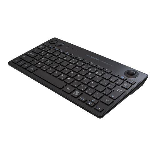 ナカバヤシ FKB-R252BK 無線トラックボールキーボード マウスボタン＋スクロールホイール搭載...
