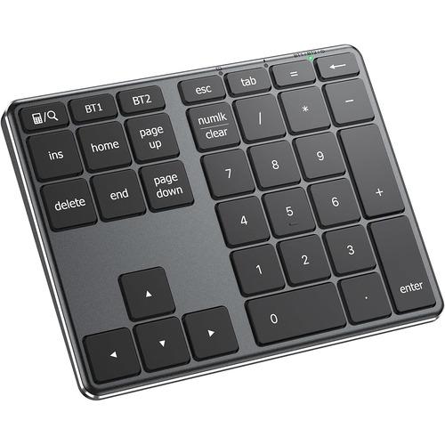 iClever KP10 Bluetooth接続 10キーボード パンタグラフ USB-C充電ポート...