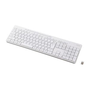 エレコム TK-QT11FDMWH ワイヤレスキーボード 静音 テンキー付き 2.4GHz USBレシーバー(USB-A) 日本語配列 AI起動キー搭載 排水機構 メンブレン ホワイト