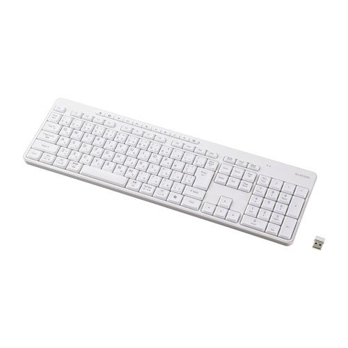 エレコム TK-QT11FDMWH ワイヤレスキーボード テンキー付 USBレシーバー 日本語配列 ...