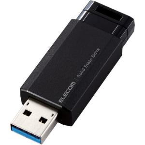 エレコム ESD-EPK1000GBK 外付けSSD ノック式 USB3.2(Gen2)対応 1TB ブラック｜yamada-denki