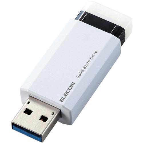 エレコム ESD-EPK1000GWH 外付けSSD ノック式 USB3.2(Gen2)対応 1TB...