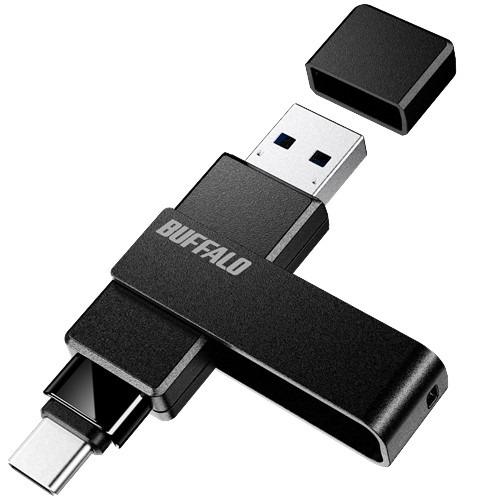 BUFFALO RUF3ACR32GBK USB 3.2(Gen1) Type-C／Type-A両対...