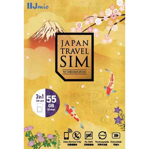 IIJ IM-B499 SIMカード Japan Travel SIM 55GB (3in1)
