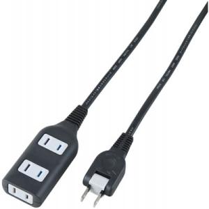 ヤザワ Y02S301BK 耐トラ付タップ 3個口 1m 黒