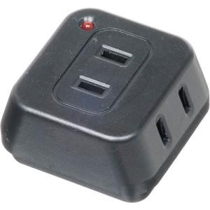 ヤザワ Y02TK300BK 雷サージ付トリプルタップ 3個口 黒