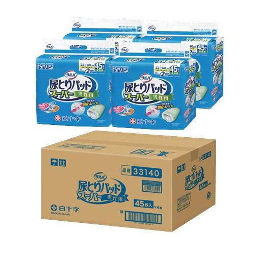 白十字 サルバ尿とりパッドスーパー男性用45枚X4 【セット販売】