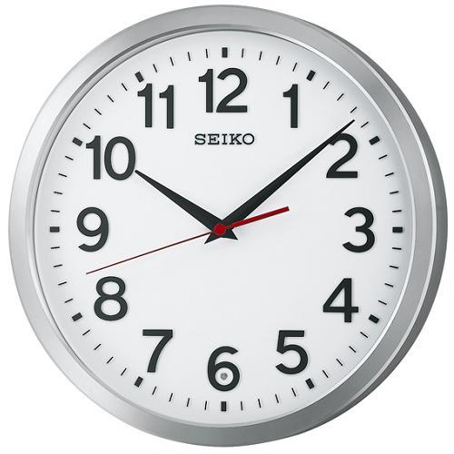 セイコークロック KX227S 電波掛時計 金属枠(アルミ光沢仕上) スイープセコンド おやすみ秒針...