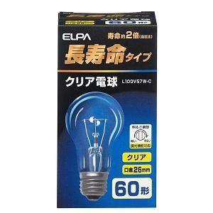 朝日電器 L100V57W-C ELPA(エルパ) 長寿命クリア電球 (全光束770lm ／クリア ...