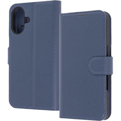 レイ・アウト iPhone17 手帳型レザーケース シンプル マグネット ／ ダークネイ RT-P5...