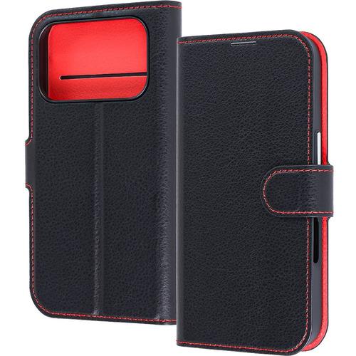 レイ・アウト iPhone17 Pro 手帳型レザーケース シンプル マグネット ／ ブラッ RT-...