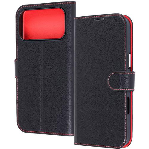 レイ・アウト iPhone17 Pro MAX 手帳型レザーケース シンプル マグネット ／ ブラッ...